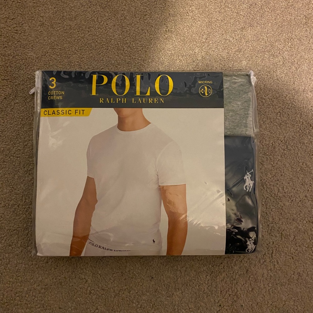 Polo Ralph Lauren Classic Fit 3 Cotton Crews in Multicolor Size Medium NIP